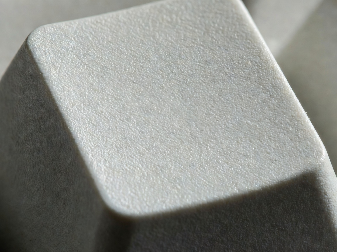 Textured surface of a PBT keycap